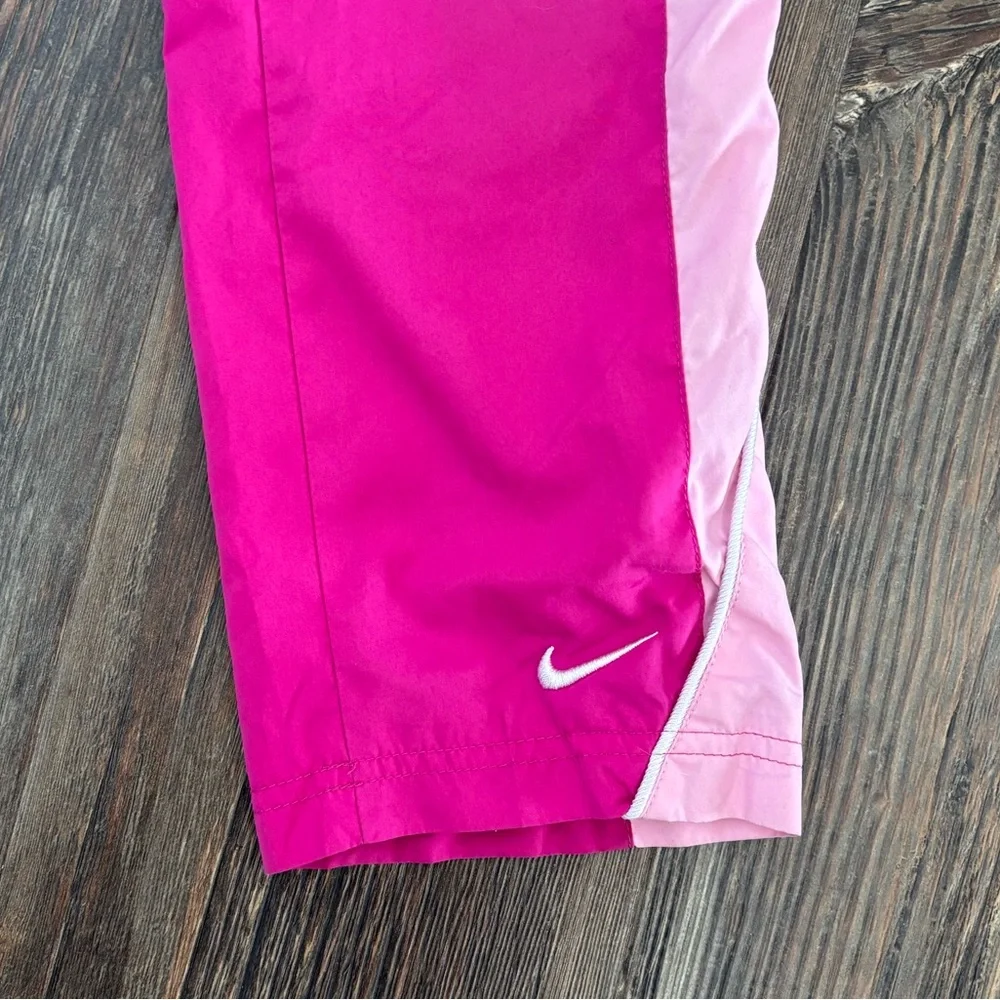 Y2K 2009 Nike Track Pants Girls 6 Pink Side Stripe Windbreaker Embroidered Logo - Picture 13 of 15